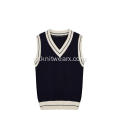 Boy's Knitted Contrast Edge V-Neck School Vest